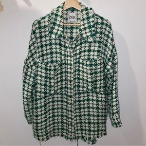 Zara textured plaid shacket